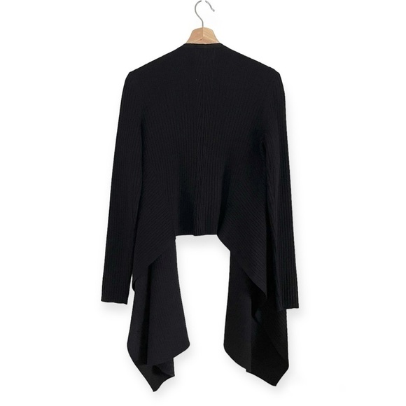Athleta Solstice Wrap Wool Blend Open Front Cardigan Sweater Black Medium - Picture 6 of 14